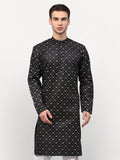 Jompers Men's Black Printed Cotton Kurta Only | Grocsy