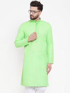 Jompers Men Green & White Embroidered Kurta Only | Grocsy