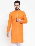 Jompers Men Orange & White Embroidered Kurta Only | Grocsy