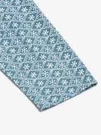 Jompers Men's Teal Blue & White embroidered Straight Kurta | Grocsy