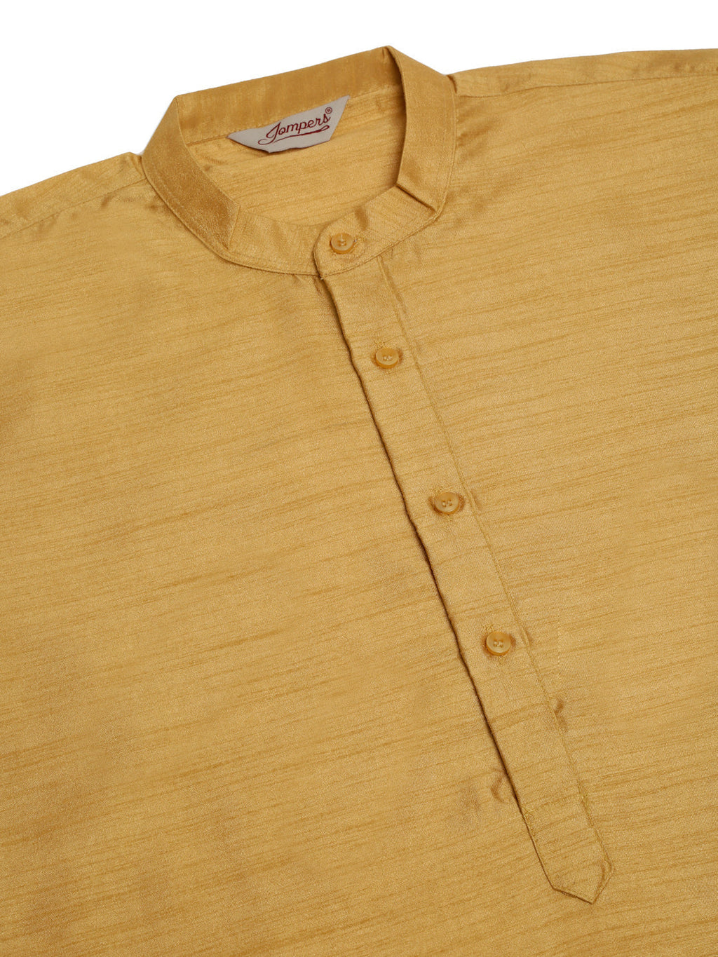 Jompers Men's Solid Dupion Silk Kurta - Dark-Golden | Grocsy