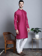 Jompers Men's Purple Dupion Silk Kurta Only | Grocsy