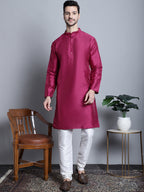 Jompers Men's Purple Dupion Silk Kurta Only | Grocsy