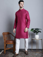 Jompers Men's Purple Dupion Silk Kurta Only | Grocsy