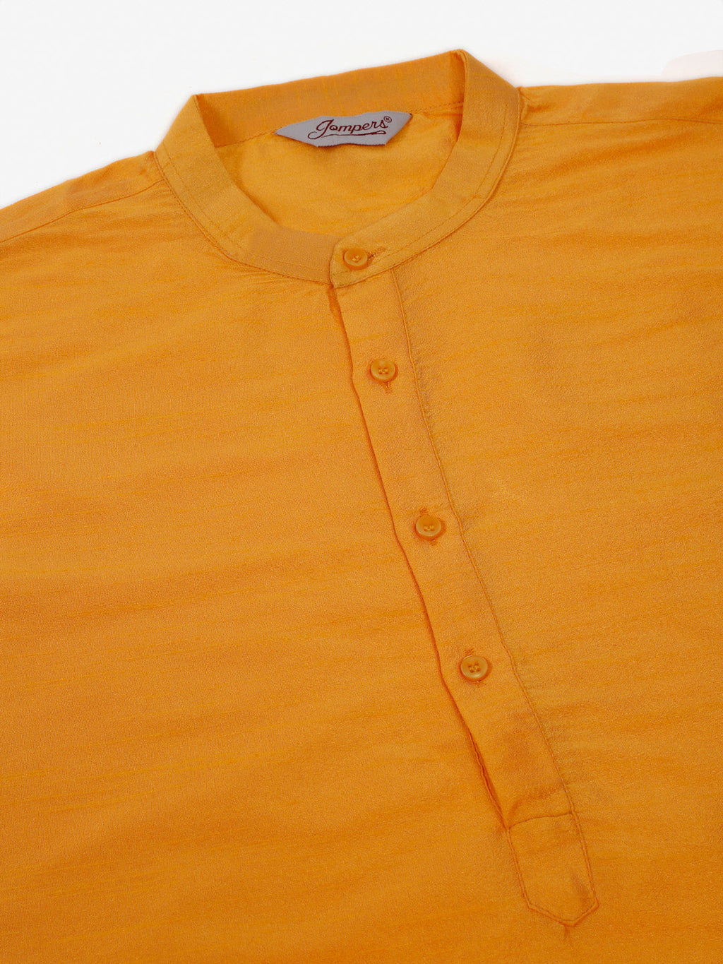 Jompers Men's Solid Dupion Silk Kurta - Yellow | Grocsy