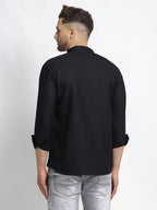 Jompers Men's Cotton Solid Short Kurta - Black | Grocsy