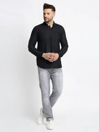 Jompers Men's Cotton Solid Short Kurta - Black | Grocsy