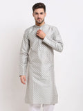 Jompers Men's Grey Chikankari Kurta Only | Grocsy