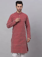 Jompers Men's Maroon Chikankari Kurta Only | Grocsy