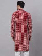 Jompers Men's Maroon Chikankari Kurta Only | Grocsy