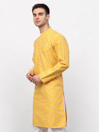 Jompers Men Mustard Chikankari Kurta Only | Grocsy