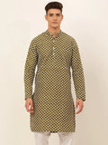 Jompers Men's Olive Green Chikankari Kurta Only | Grocsy