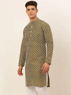 Jompers Men's Olive Green Chikankari Kurta Only | Grocsy