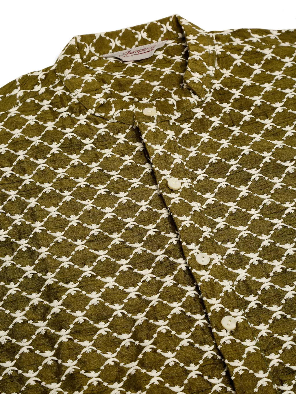 Jompers Men's Olive Green Chikankari Kurta Only | Grocsy