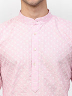 Jompers Men Pink Chikankari Kurta Only | Grocsy