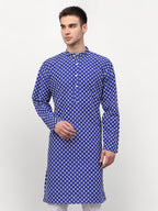 Jompers Men Royal-Blue Chikankari Kurta Only | Grocsy