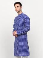 Jompers Men Royal-Blue Chikankari Kurta Only | Grocsy