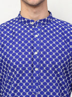 Jompers Men Royal-Blue Chikankari Kurta Only | Grocsy