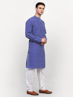 Jompers Men Royal-Blue Chikankari Kurta Only | Grocsy