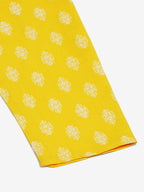 Jompers Men's Cotton Floral printed Kurta - Lemon | Grocsy