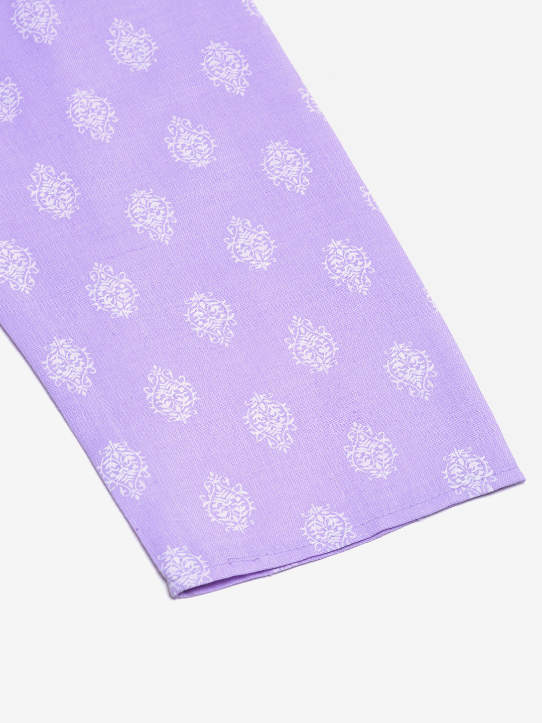 Jompers Men's Cotton Floral printed Kurta - Purple | Grocsy