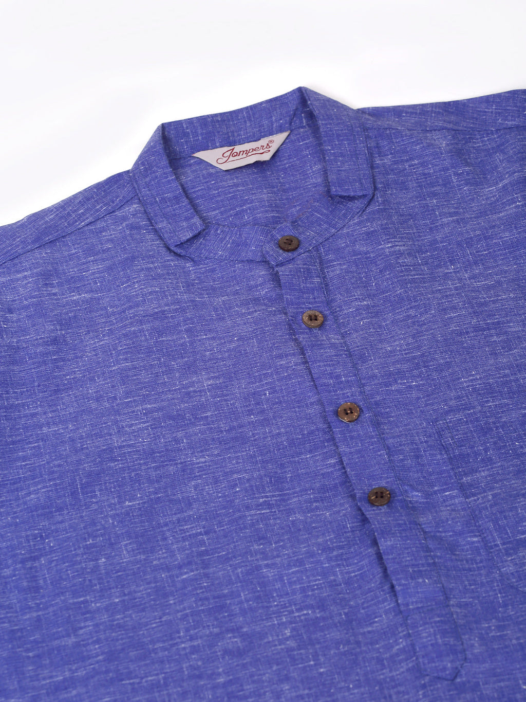 Jompers Men's Cotton Solid Kurta - Blue | Grocsy