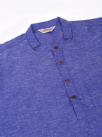 Jompers Men's Cotton Solid Kurta - Blue | Grocsy