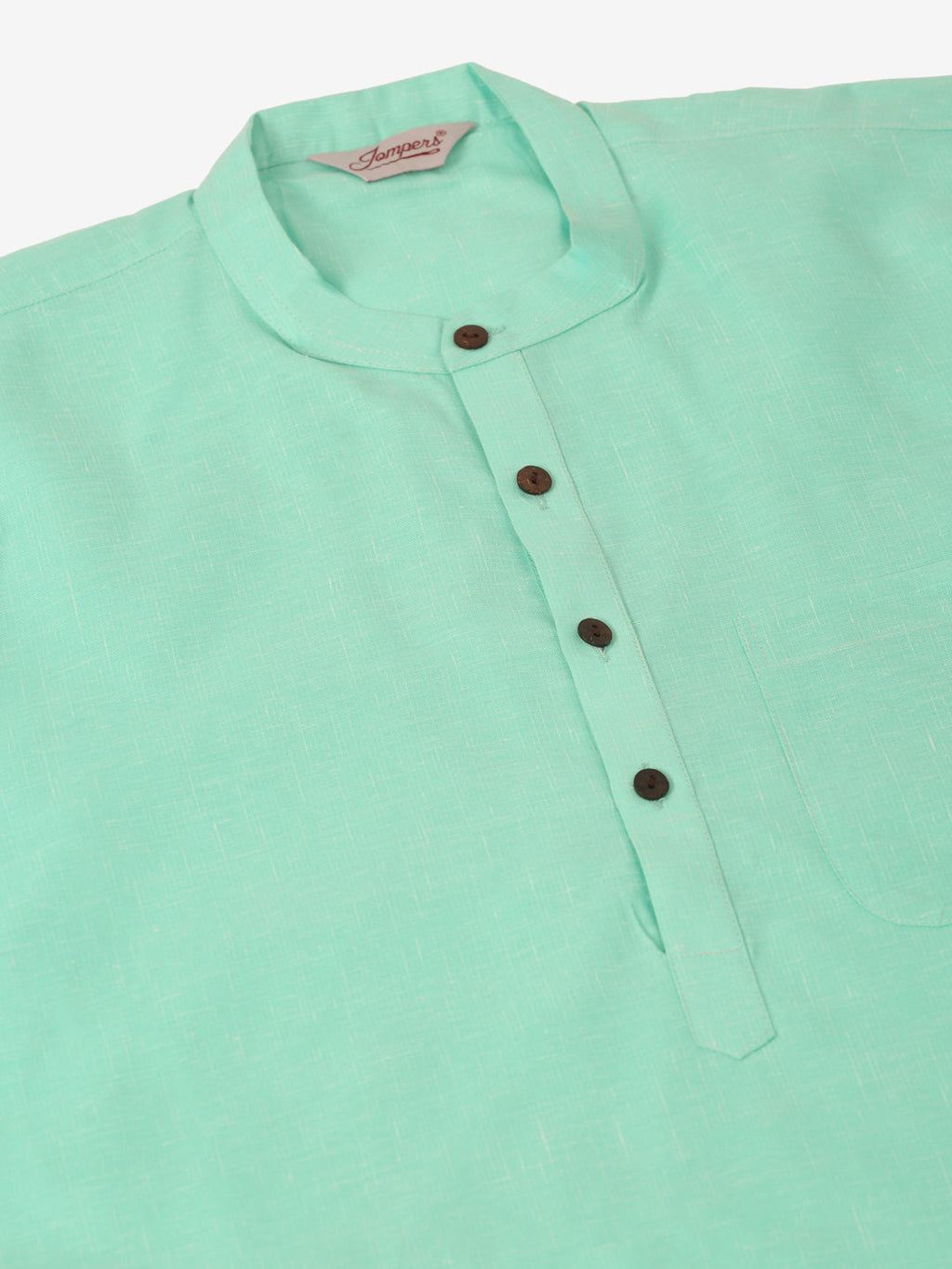 Jompers Men's Cotton Solid Kurta - Green | Grocsy