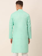 Jompers Men's Cotton Solid Kurta - Green | Grocsy