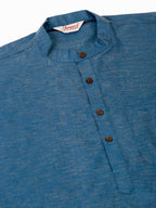 Jompers Men's Cotton Solid Kurta - Peacock | Grocsy