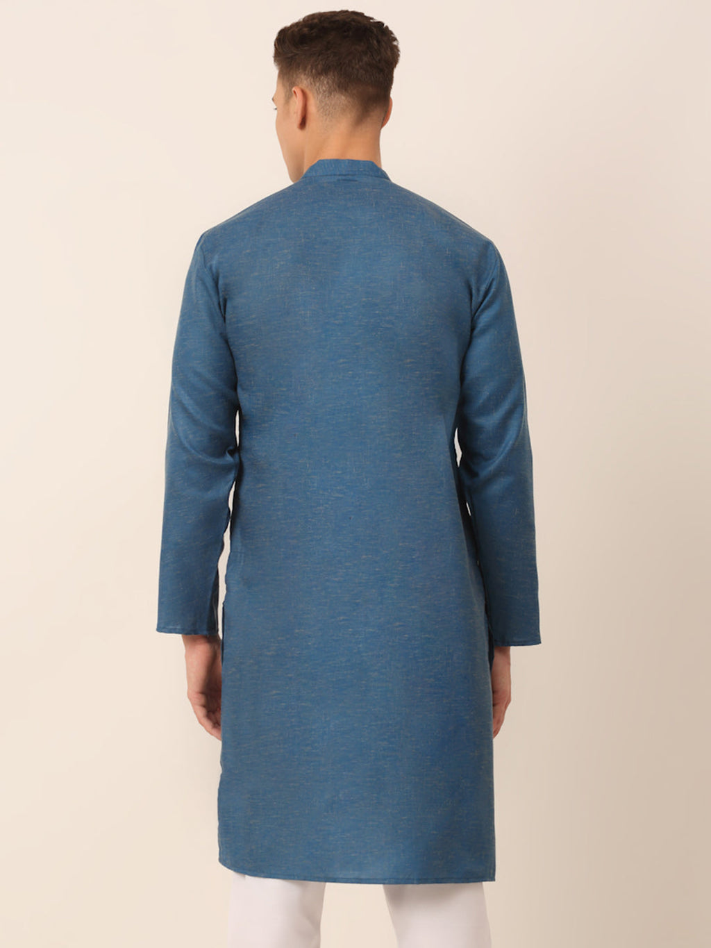 Jompers Men's Cotton Solid Kurta - Peacock | Grocsy