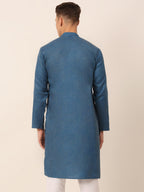 Jompers Men's Cotton Solid Kurta - Peacock | Grocsy