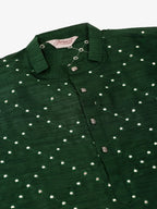 Jompers Men's Green Mirror Work Kurta Only | Grocsy