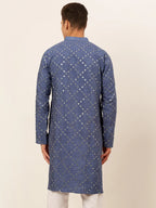 Jompers Men's Grey Mirror Work Kurta Only | Grocsy