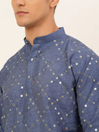 Jompers Men's Grey Mirror Work Kurta Only | Grocsy