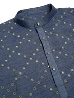 Jompers Men's Grey Mirror Work Kurta Only | Grocsy