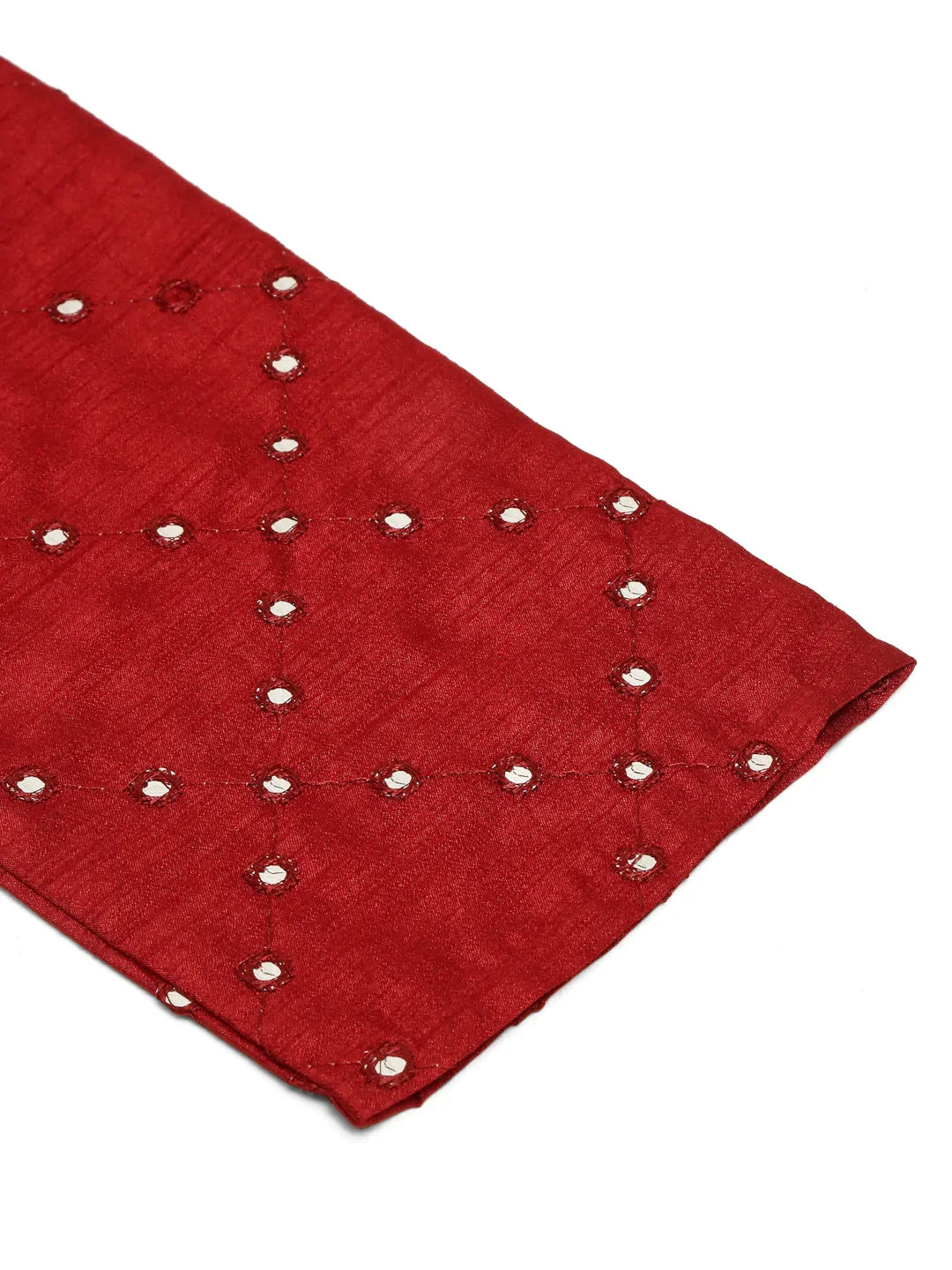 Jompers Men's Maroon Mirror Work Kurta Only | Grocsy