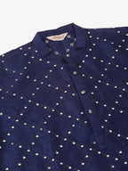 Jompers Men's Navy Blue Mirror Work Kurta Only | Grocsy