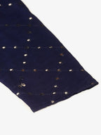 Jompers Men's Navy Blue Mirror Work Kurta Only | Grocsy