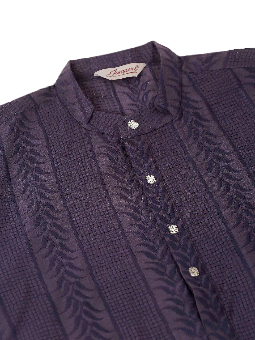 Jompers Men's Pure Cottom Embroidered Kurta Only - Navy Blue | Grocsy