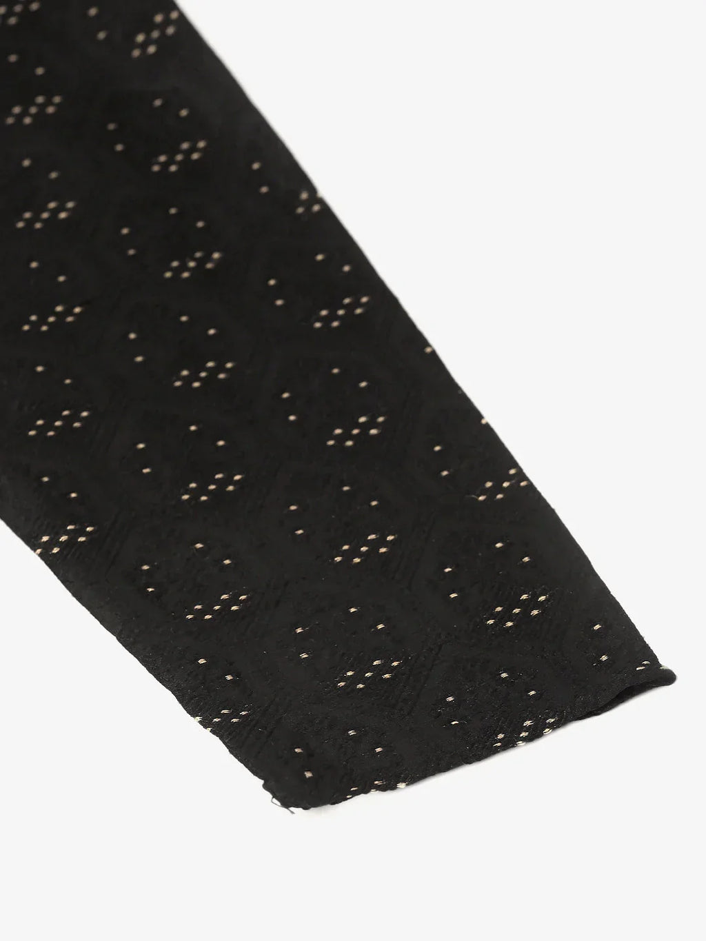 Jompers Men's Silk Blend Collar Embroidered Kurta only - Black | Grocsy