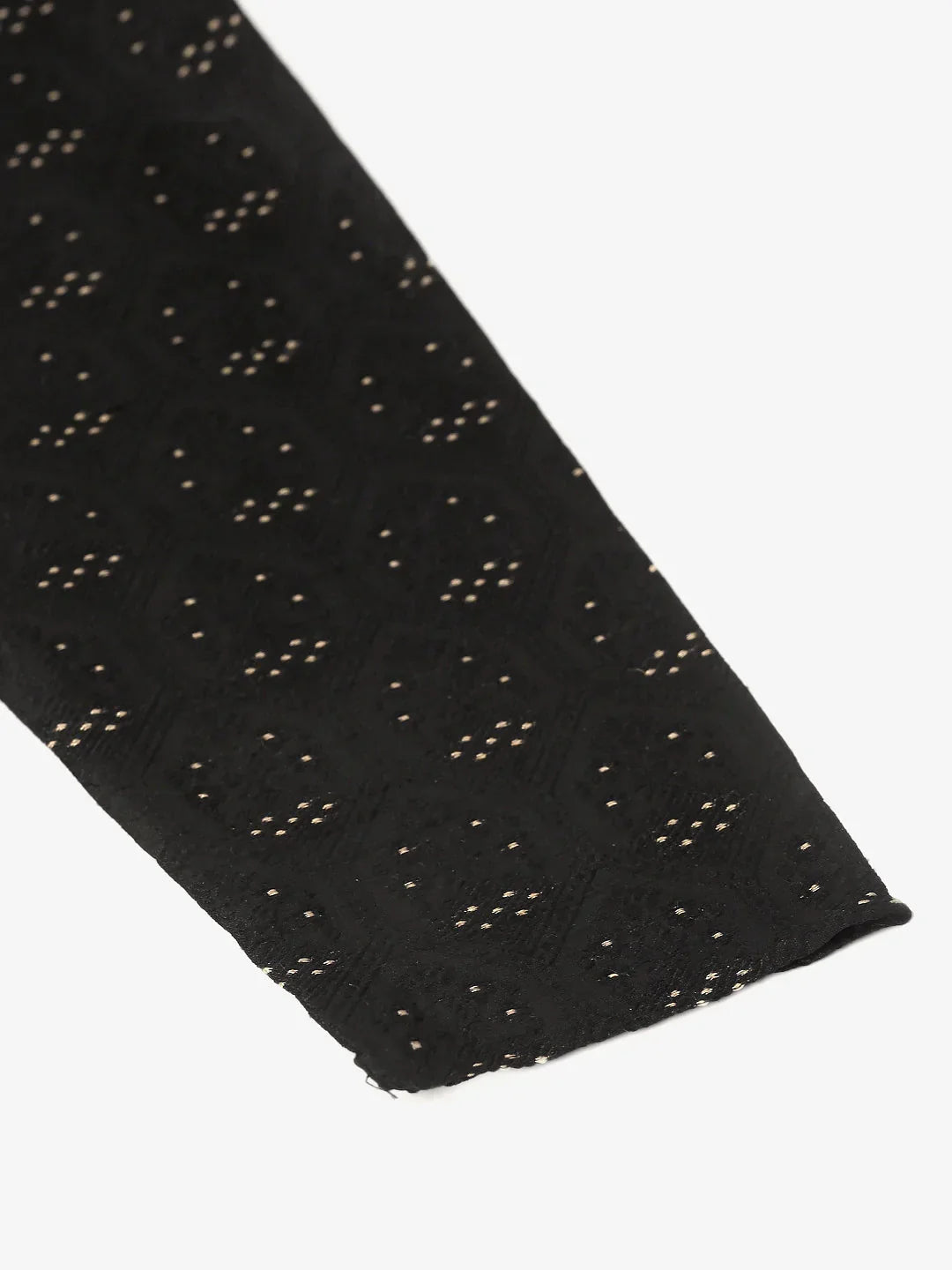 Jompers Men's Silk Blend Collar Embroidered Kurta only - Black | Grocsy