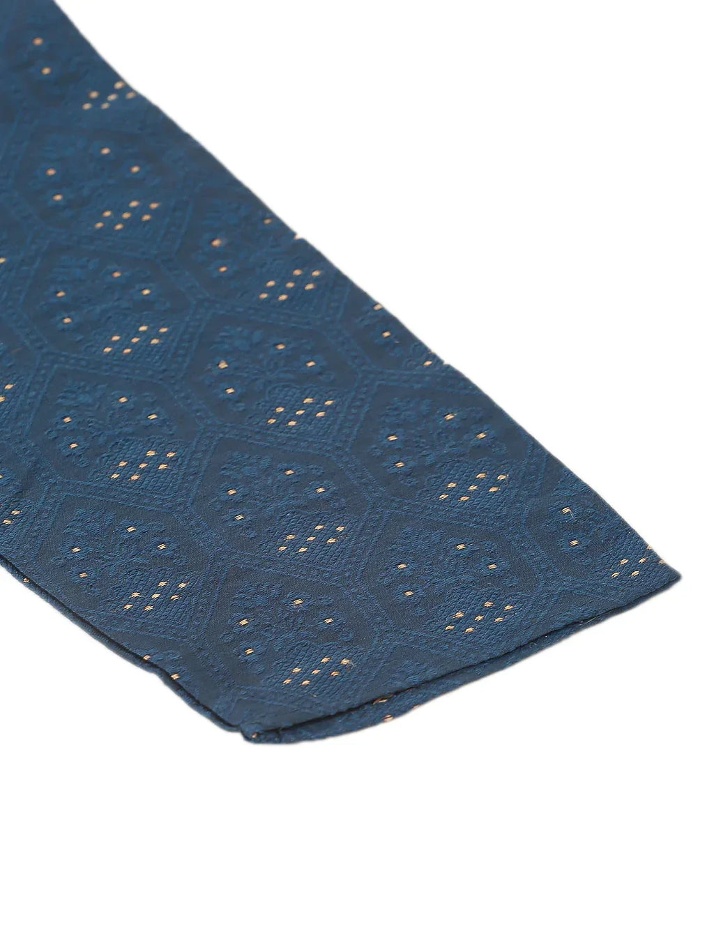 Jompers Men's Silk Blend Collar Embroidered Kurta only - Peacock | Grocsy