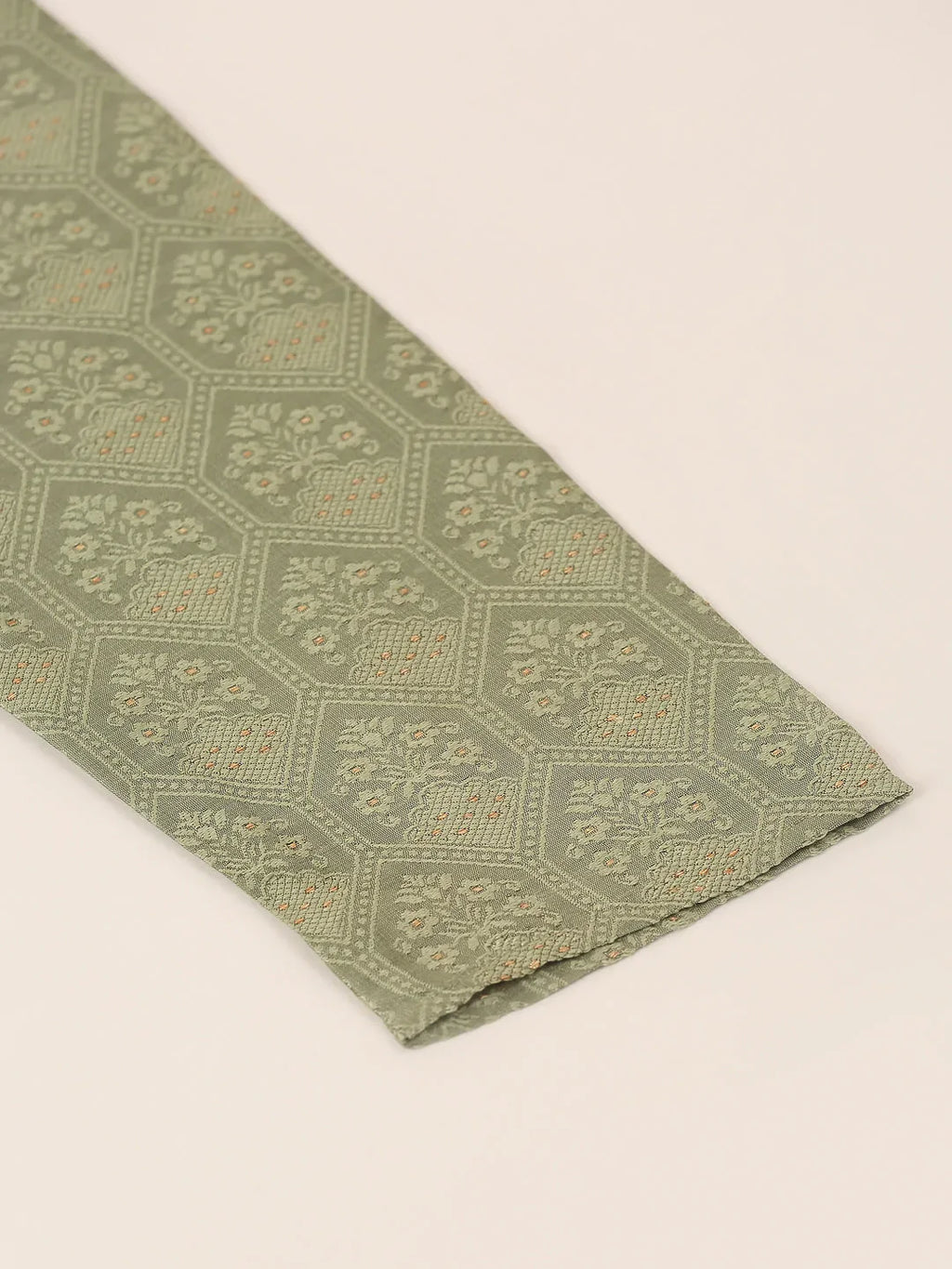 Jompers Men's Silk Blend Collar Embroidered Kurta only - Pista | Grocsy