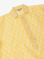 Jompers Men's Silk Blend Collar Embroidered Kurta only - Golden | Grocsy