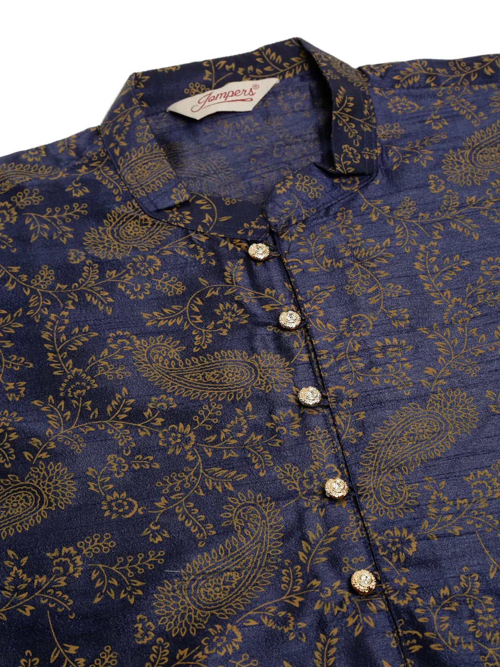 Jompers Men's Navy Blue Paisley Printed Kurta Only | Grocsy