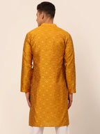 Jompers Men's Mustard Floral Printed Kurta Only | Grocsy
