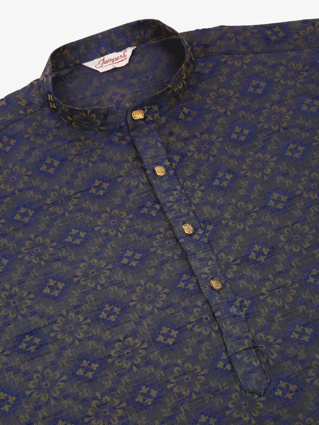 Jompers Men's Navy Blue Floral Printed Kurta Only | Grocsy