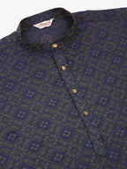 Jompers Men's Navy Blue Floral Printed Kurta Only | Grocsy