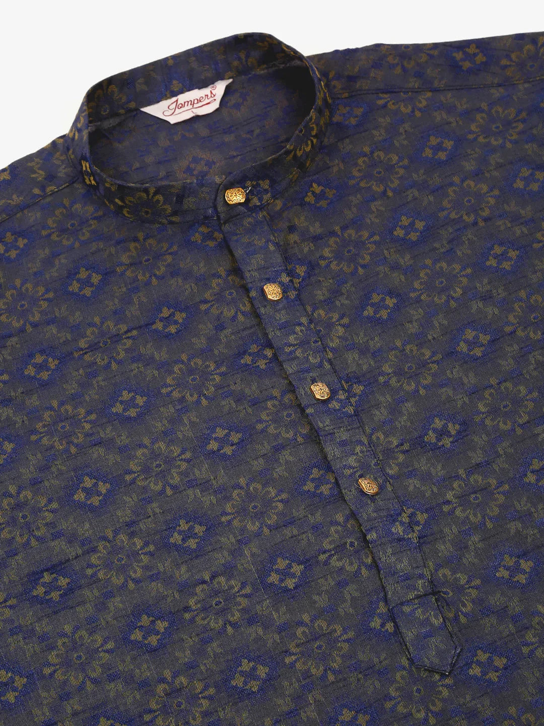 Jompers Men's Navy Blue Floral Printed Kurta Only | Grocsy